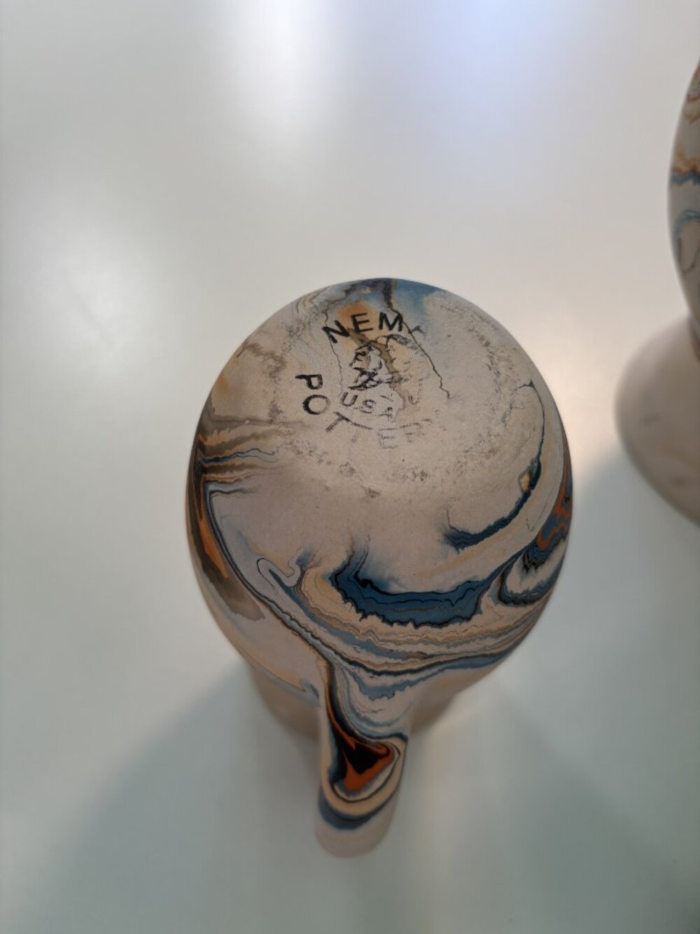 Vintage Nemadji USA Pottery Set 3 Swirl Marbled Vase Pitcher Boho MCM Decor - Picture 11 of 13